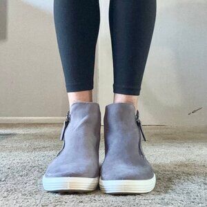 Women's Gray ECCO Side Zip Booties - Size 6 - 6.5